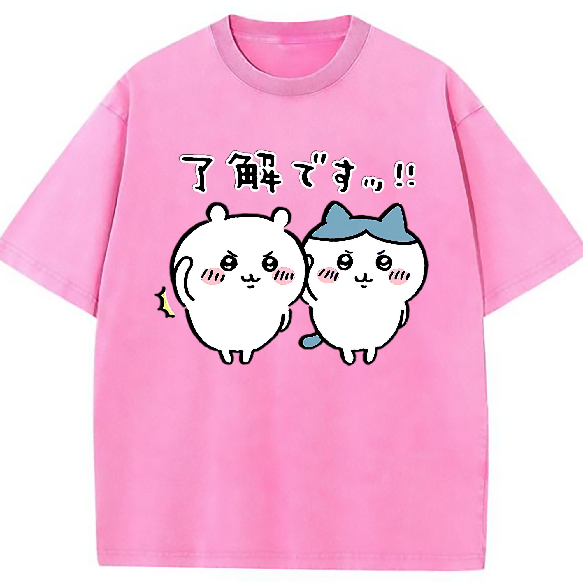 （画像用） ちいかわ ハチワレ Chii-kawa hachiware 綿100% ヴィンテージ風 半袖Tシャツ（フロントプリント）